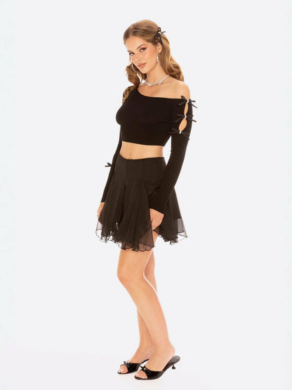 Nana Jacqueline Zara Top: Black Knit Top for Date Night Black
