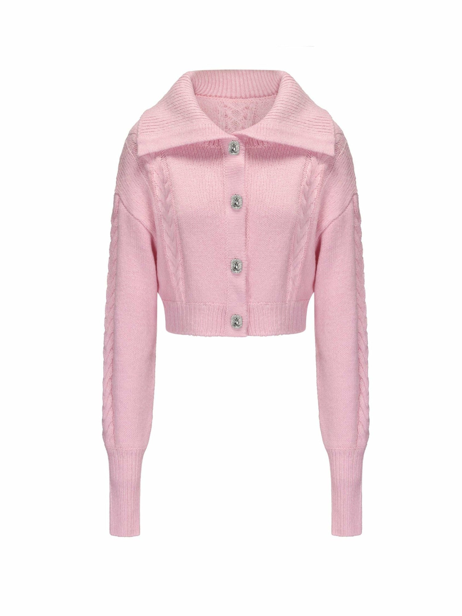 Nana Jacqueline Addison Coat + Scarf Set: Pink Knit Set for Resort Brunch Pink