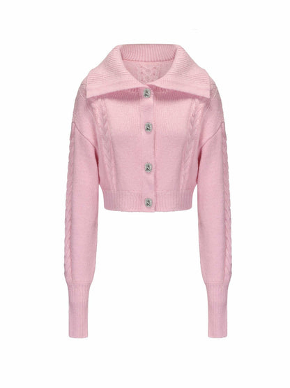 Nana Jacqueline Addison Coat + Scarf Set: Pink Knit Set for Resort Brunch Pink