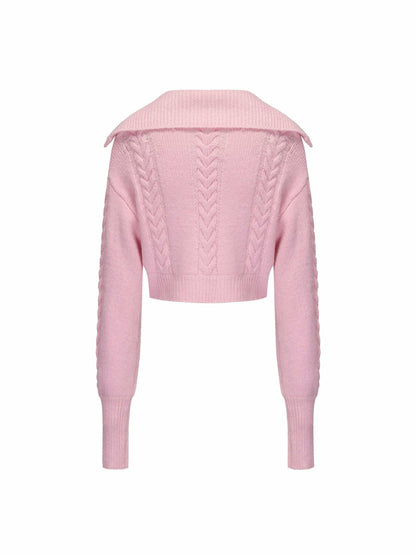 Nana Jacqueline Addison Coat + Scarf Set: Pink Knit Set for Resort Brunch Pink