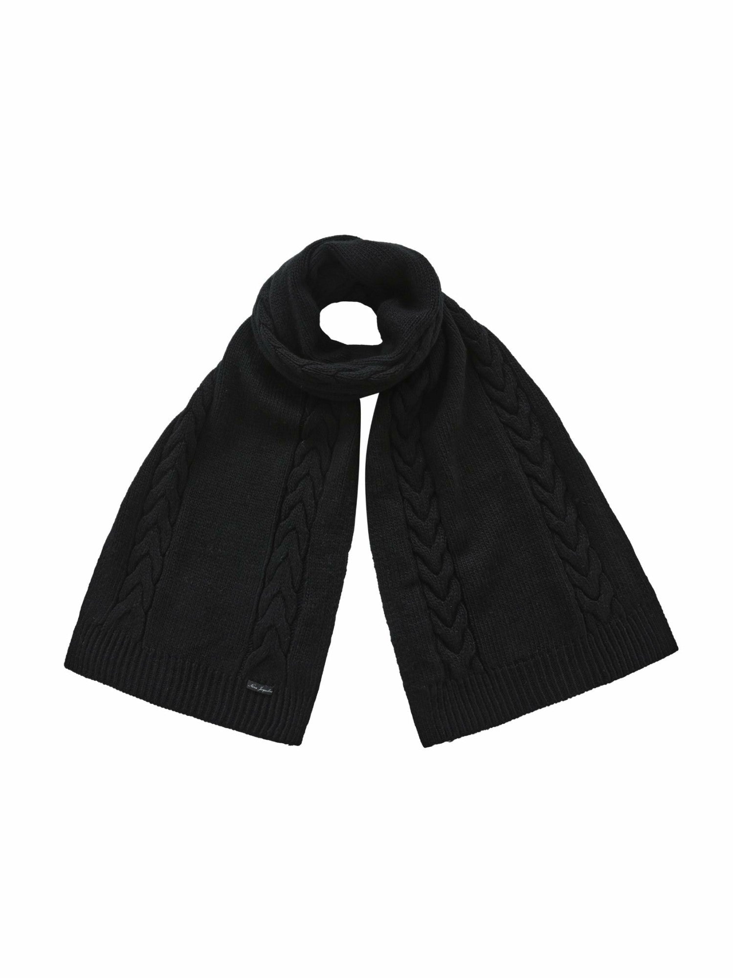 Nana Jacqueline Addison Coat + Scarf Set: Black Knit Set for Date Night Black