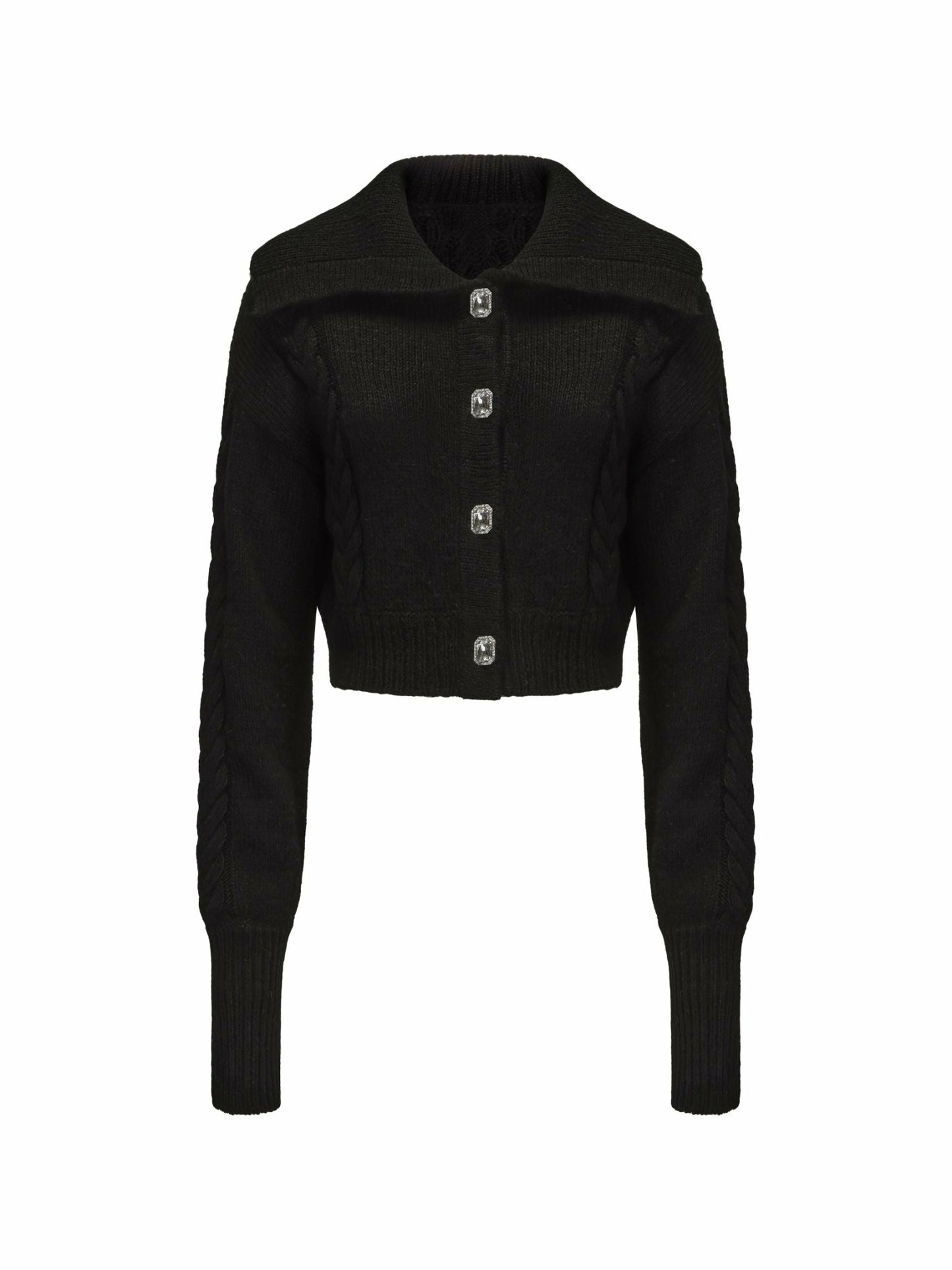 Nana Jacqueline Addison Coat + Scarf Set: Black Knit Set for Date Night Black