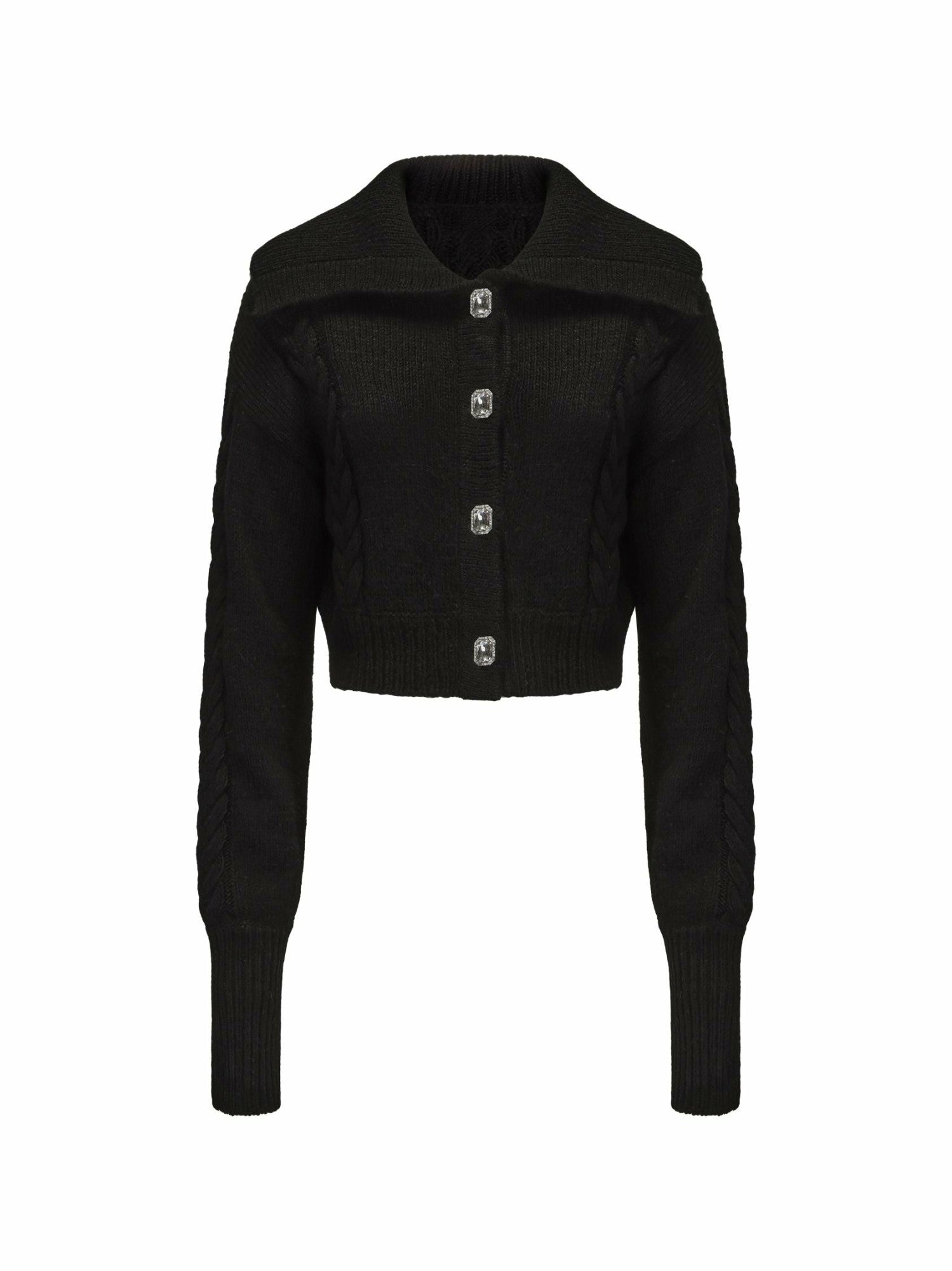 Nana Jacqueline Addison Coat + Scarf Set: Black Knit Set for Date Night Black