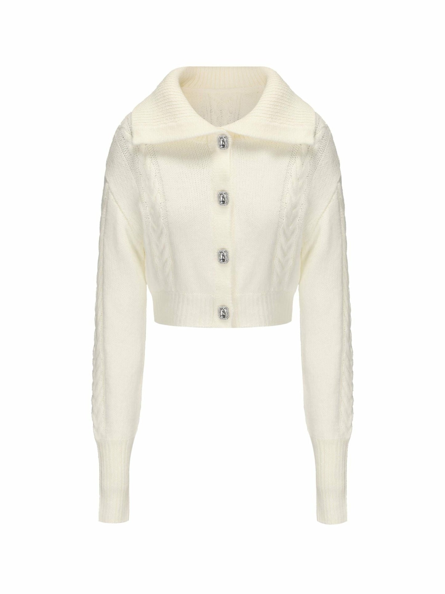 Nana Jacqueline Addison Coat + Scarf Set: White Knit Set for Resort Brunch White