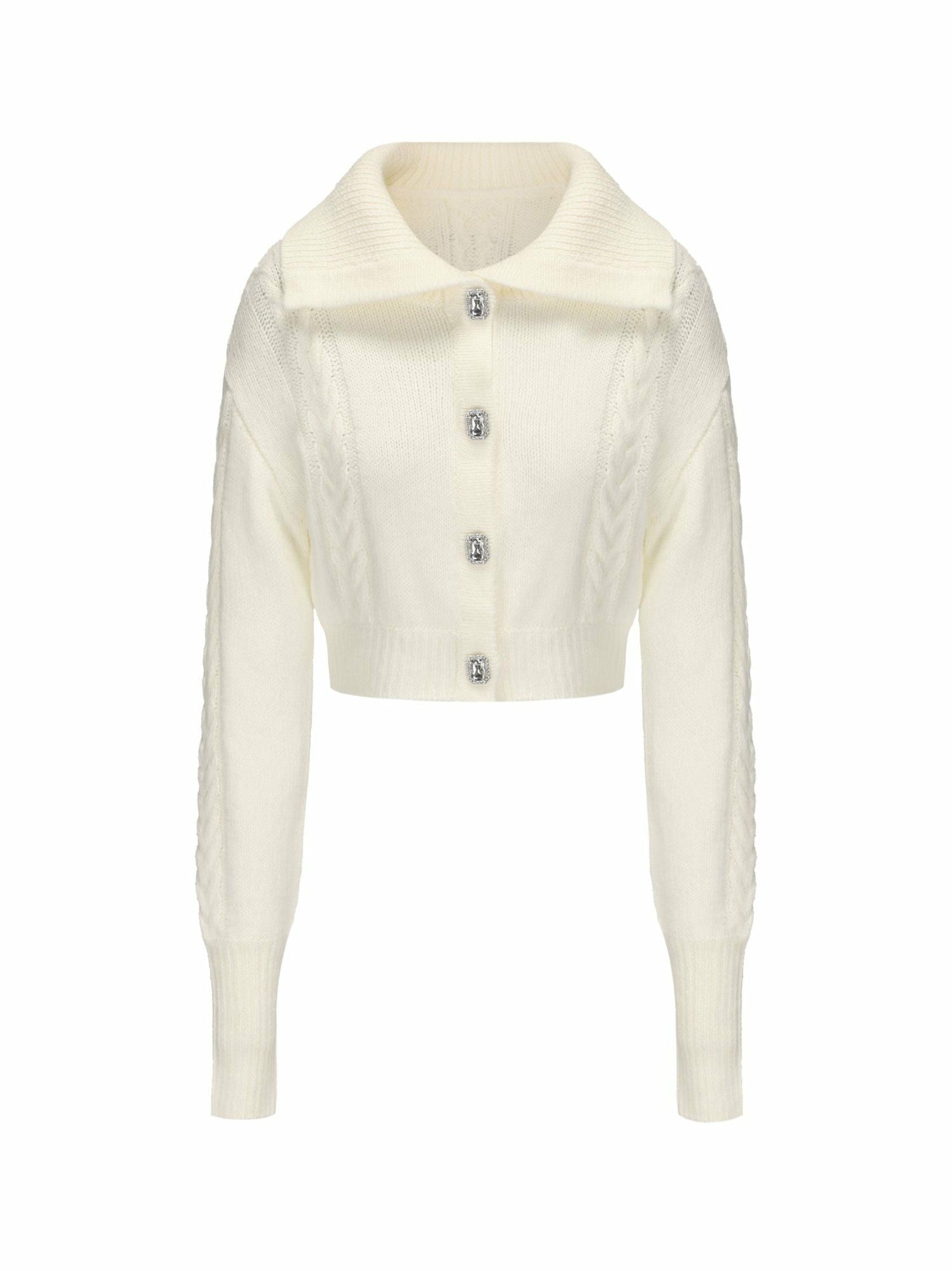 Nana Jacqueline Addison Coat + Scarf Set: White Knit Set for Resort Brunch White