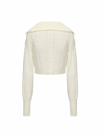 Nana Jacqueline Addison Coat + Scarf Set: White Knit Set for Resort Brunch White