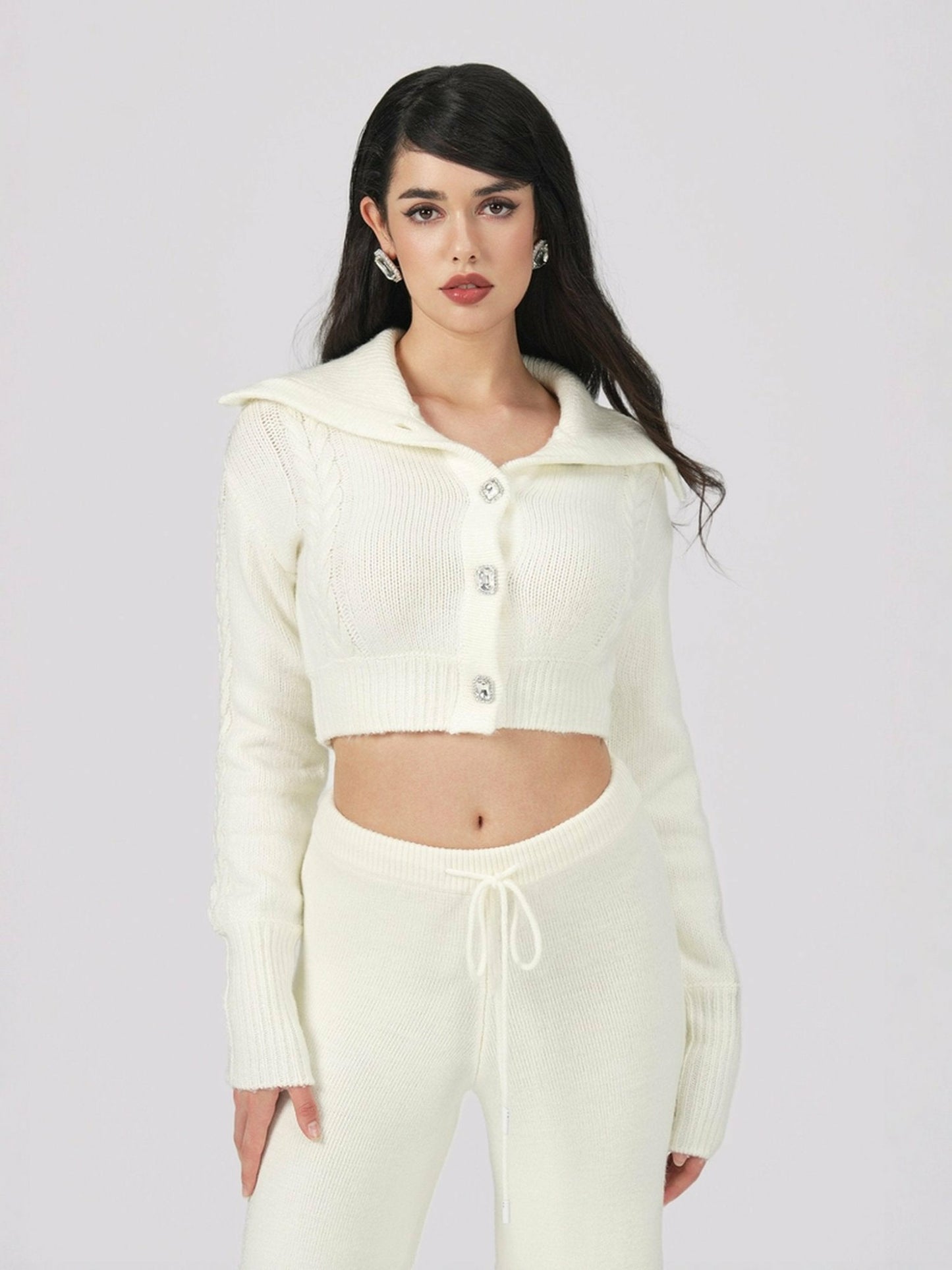 Nana Jacqueline Addison Pants: White Knit Pants for Resort Brunch White