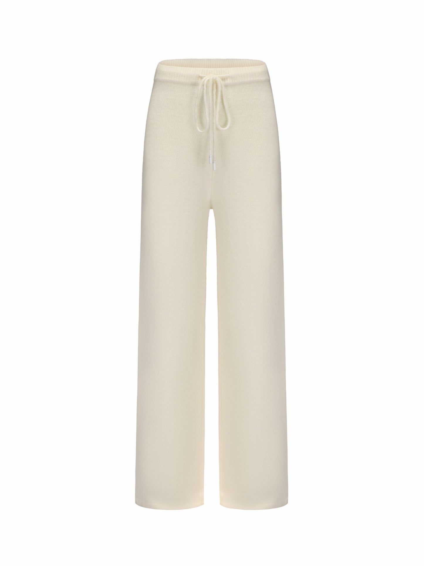 Nana Jacqueline Addison Pants: White Knit Pants for Resort Brunch White