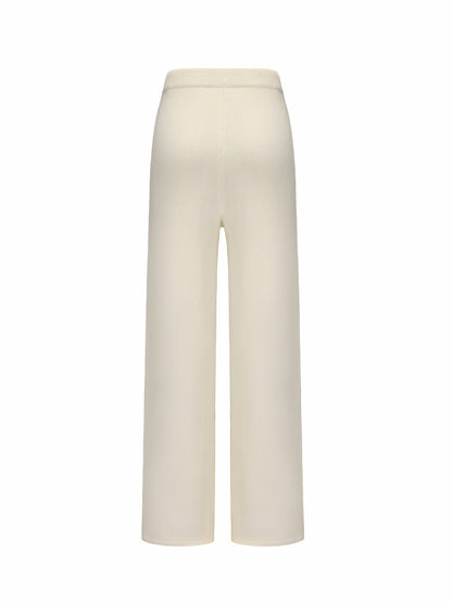 Nana Jacqueline Addison Pants: White Knit Pants for Resort Brunch White