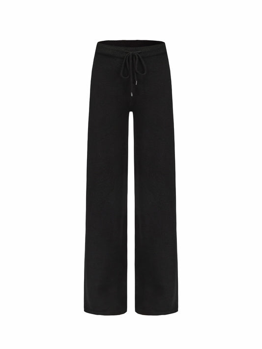 Nana Jacqueline Addison Pants: Black Knit Pants for Resort Outfit Black