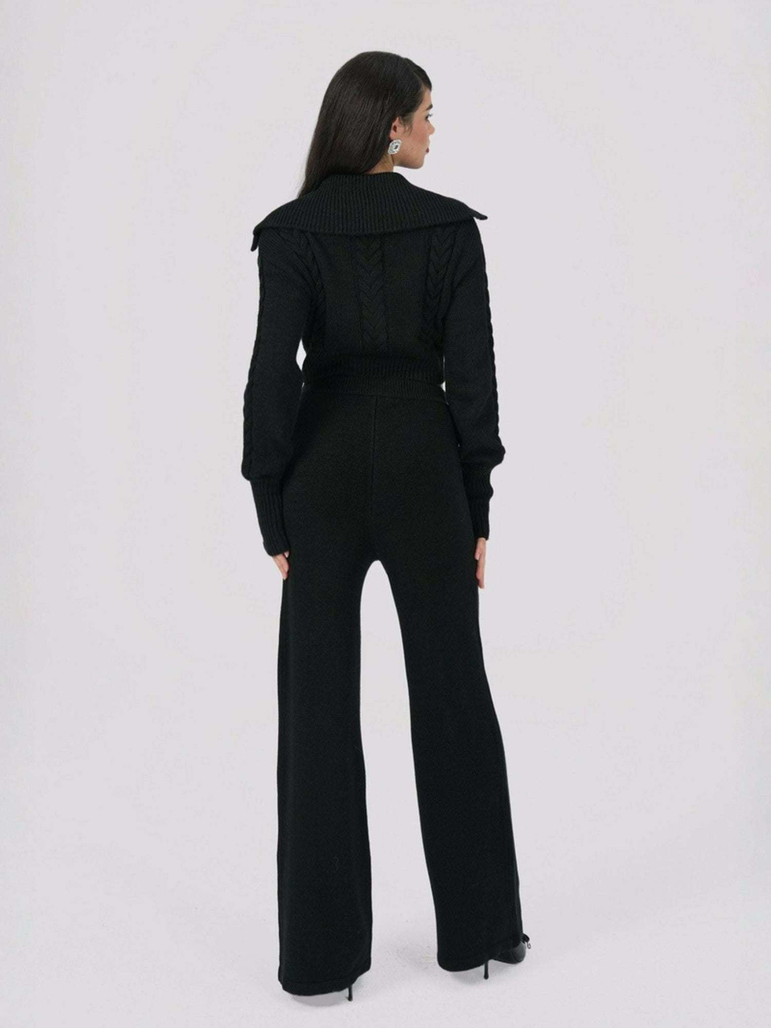 Nana Jacqueline Addison Pants: Black Knit Pants for Resort Outfit Black