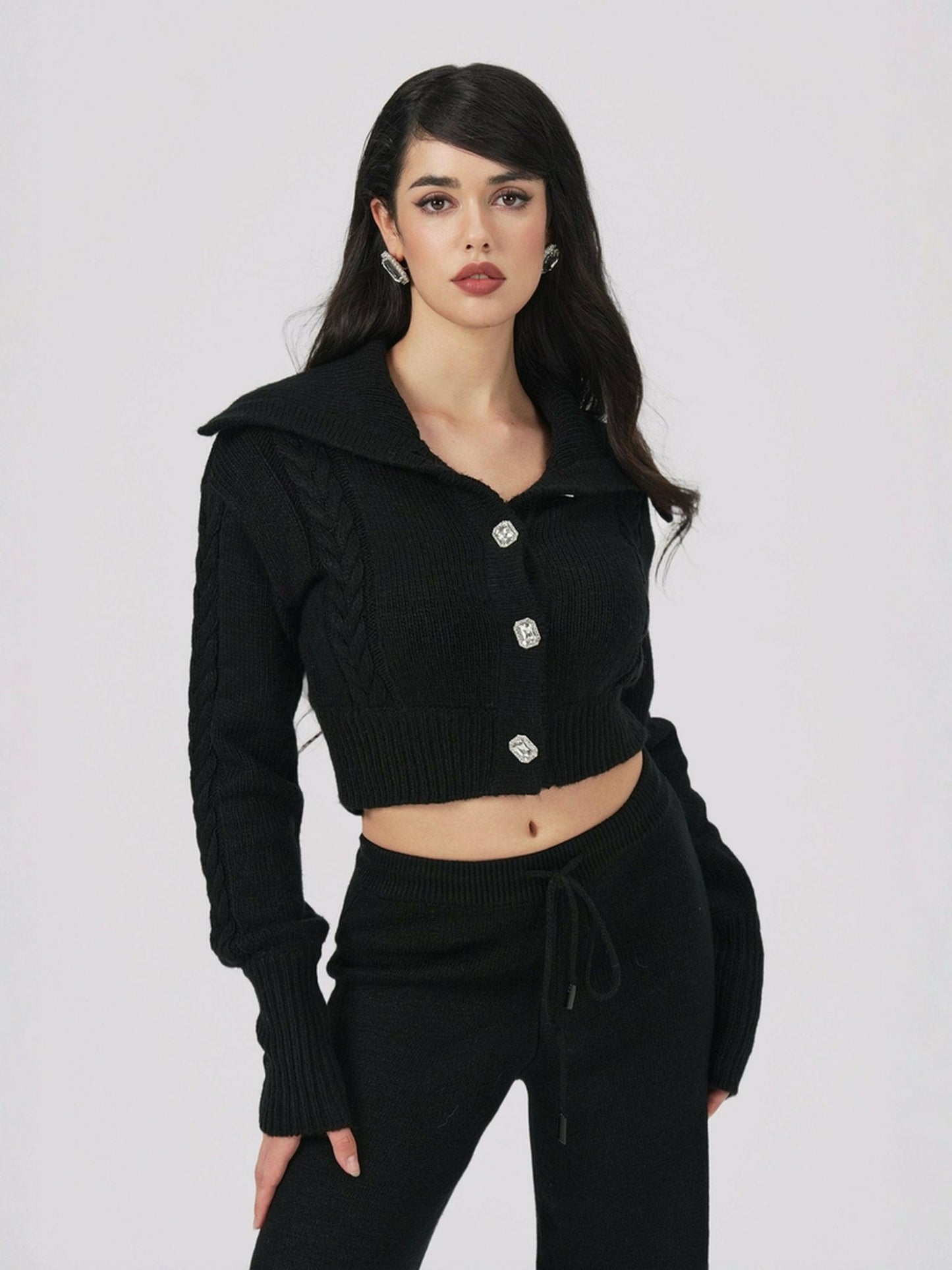 Nana Jacqueline Addison Pants: Black Knit Pants for Resort Outfit Black