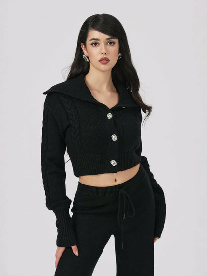Nana Jacqueline Addison Pants: Black Knit Pants for Resort Outfit Black
