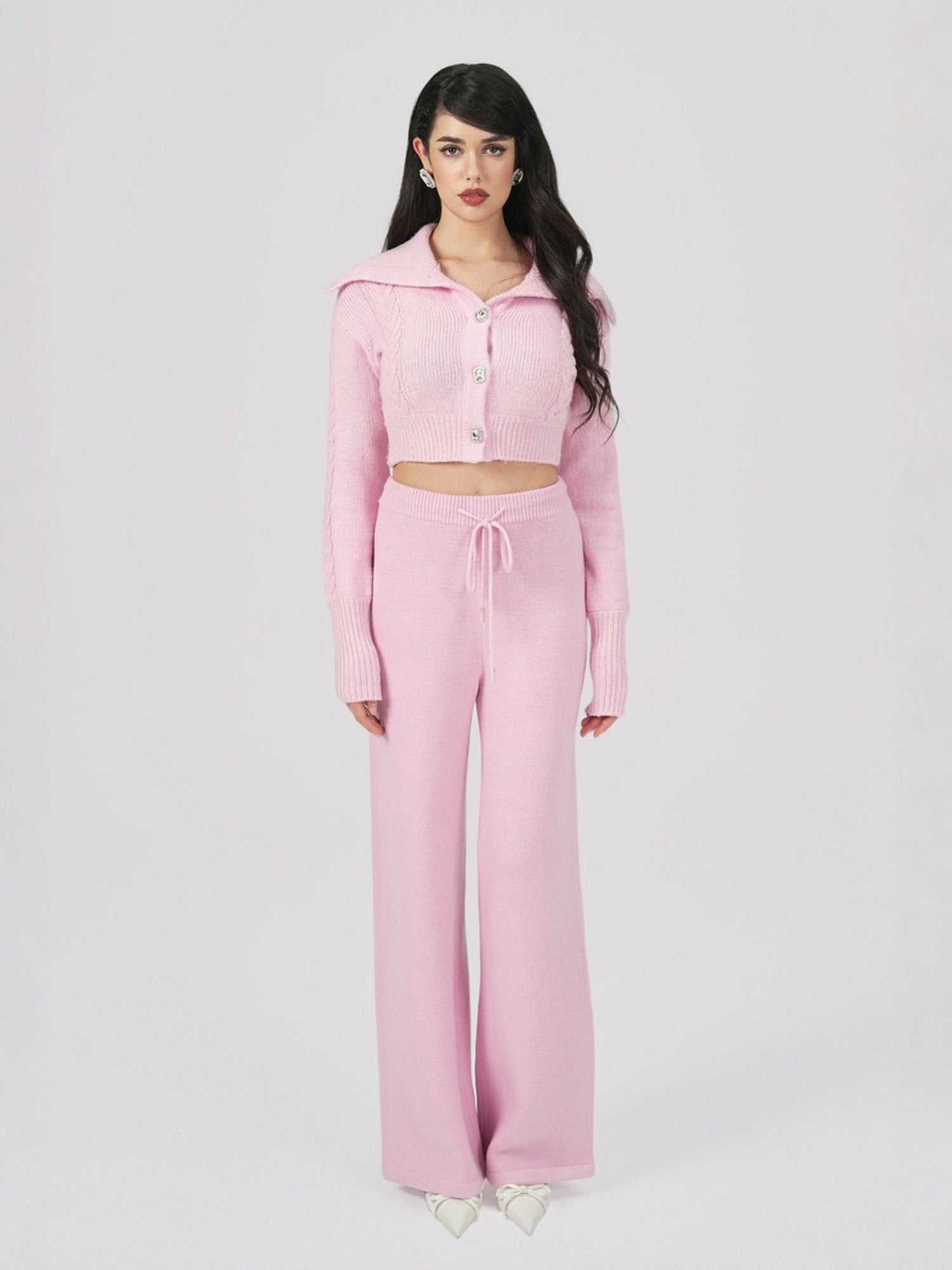 Nana Jacqueline Addison Pants: Pink Knit Pants for Resort Brunch Pink