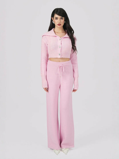 Nana Jacqueline Addison Pants: Pink Knit Pants for Resort Brunch Pink