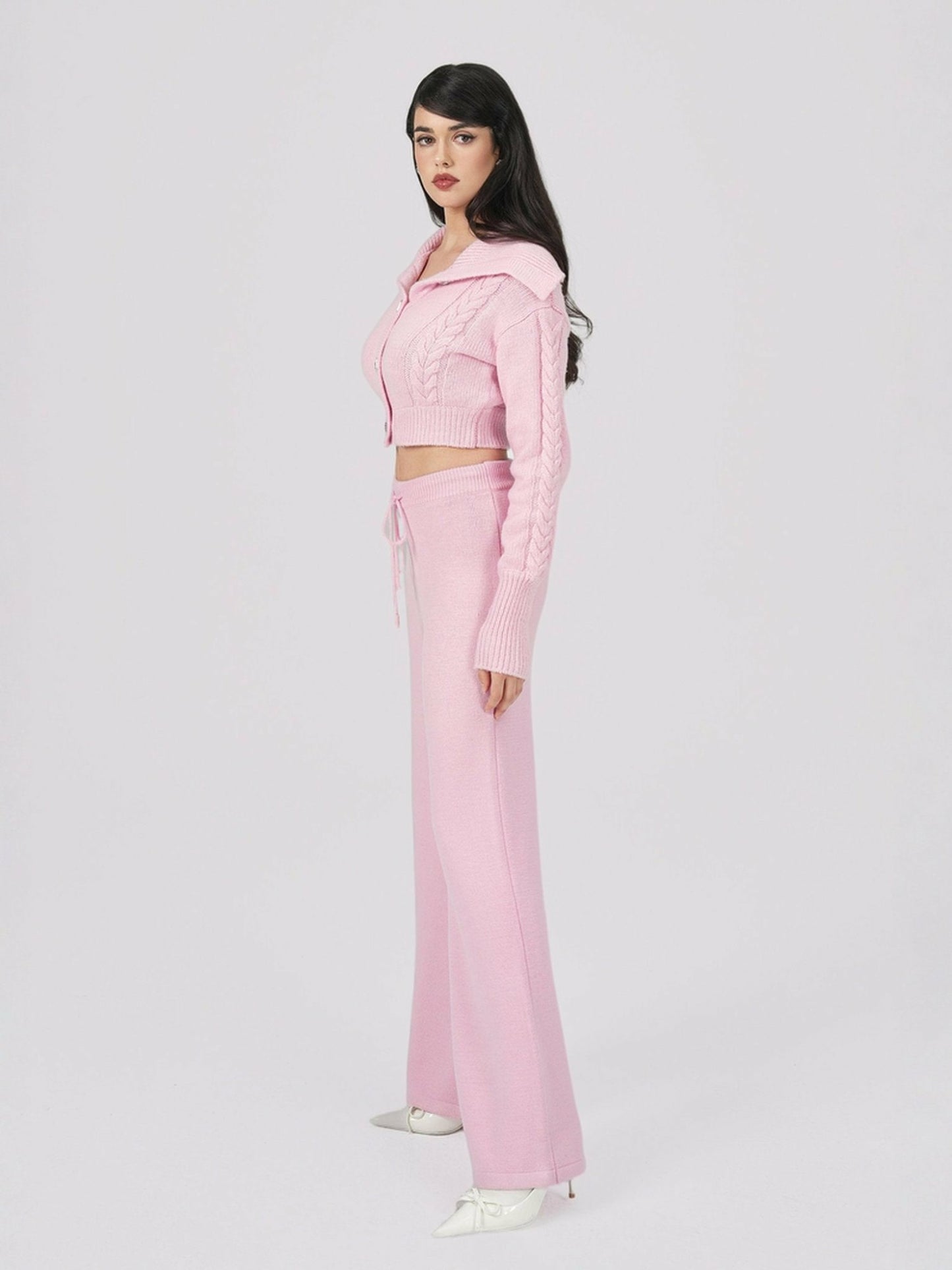 Nana Jacqueline Addison Pants: Pink Knit Pants for Resort Brunch Pink