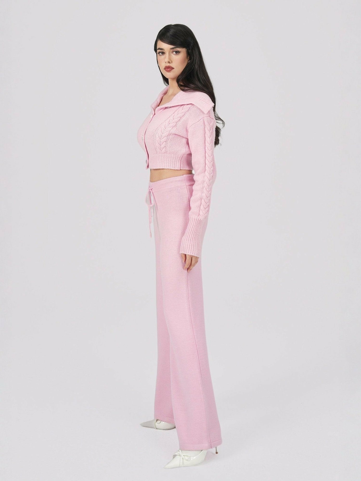 Nana Jacqueline Addison Pants: Pink Knit Pants for Resort Brunch Pink