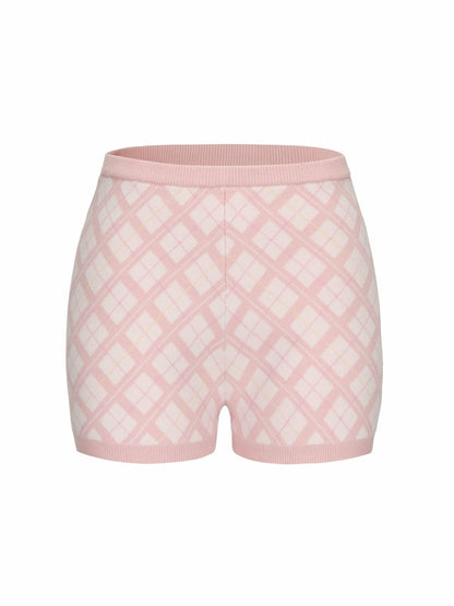 Nana Jacqueline Penelope Shorts: Pink Knit Shorts for Resort Brunch Pink