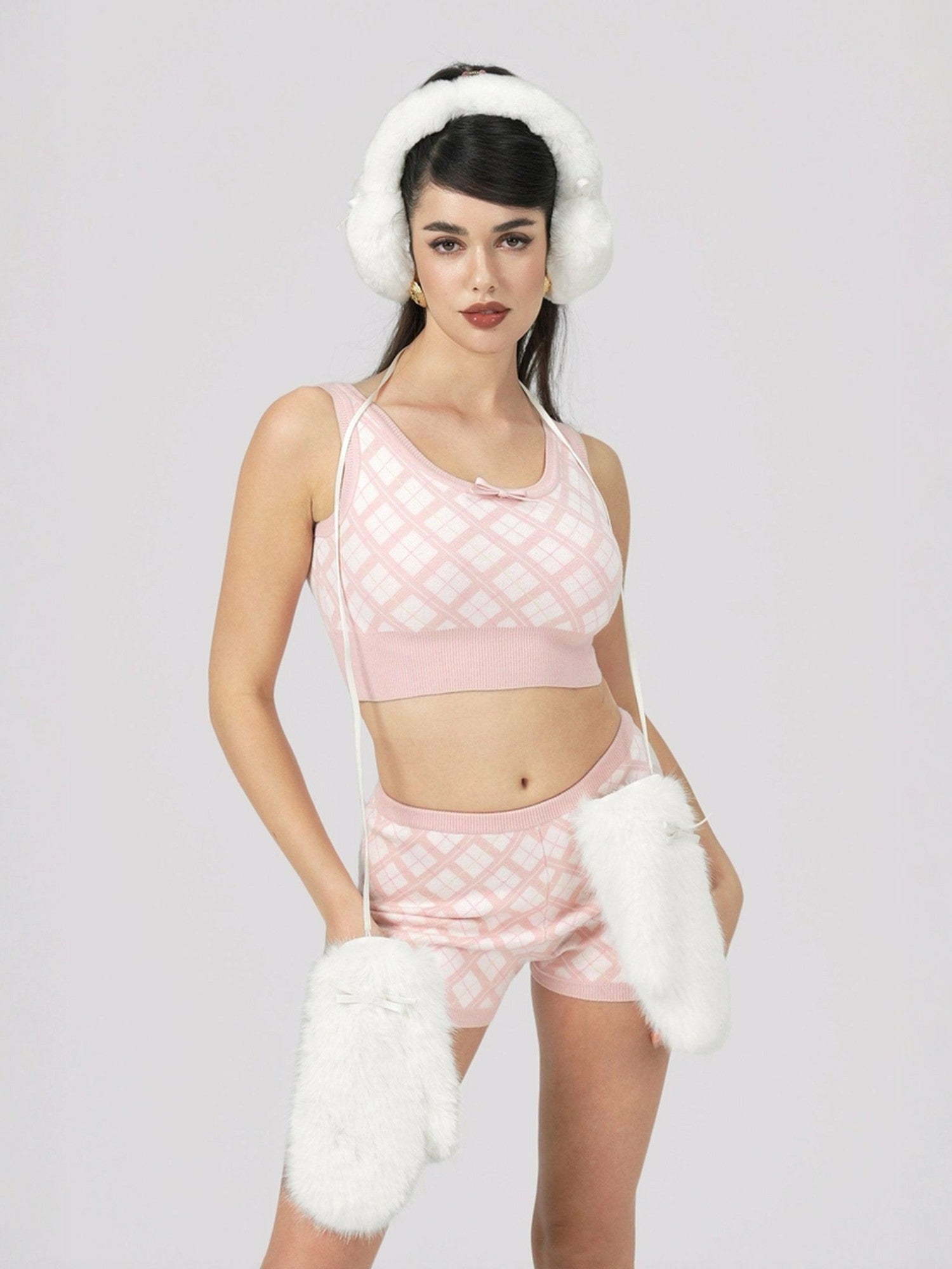 Nana Jacqueline Penelope Shorts: Pink Knit Shorts for Resort Brunch Pink