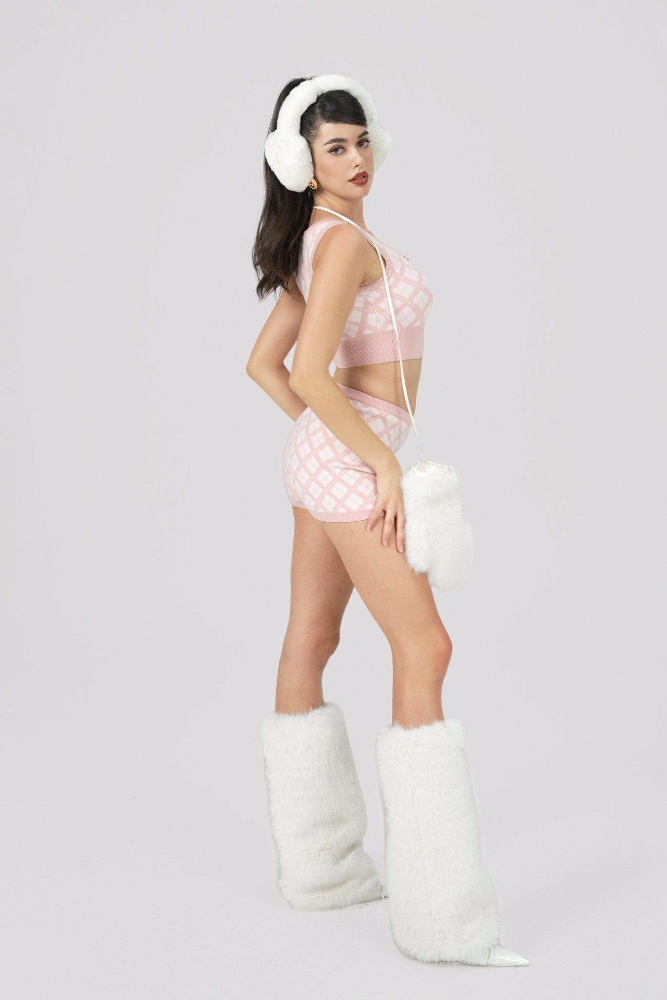 Nana Jacqueline Penelope Shorts: Pink Knit Shorts for Resort Brunch Pink