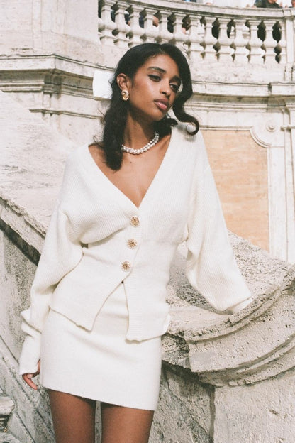 Nana Jacqueline Liza Cardigan: White Cardigan for Brunch White