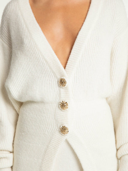Nana Jacqueline Liza Cardigan: White Cardigan for Brunch White