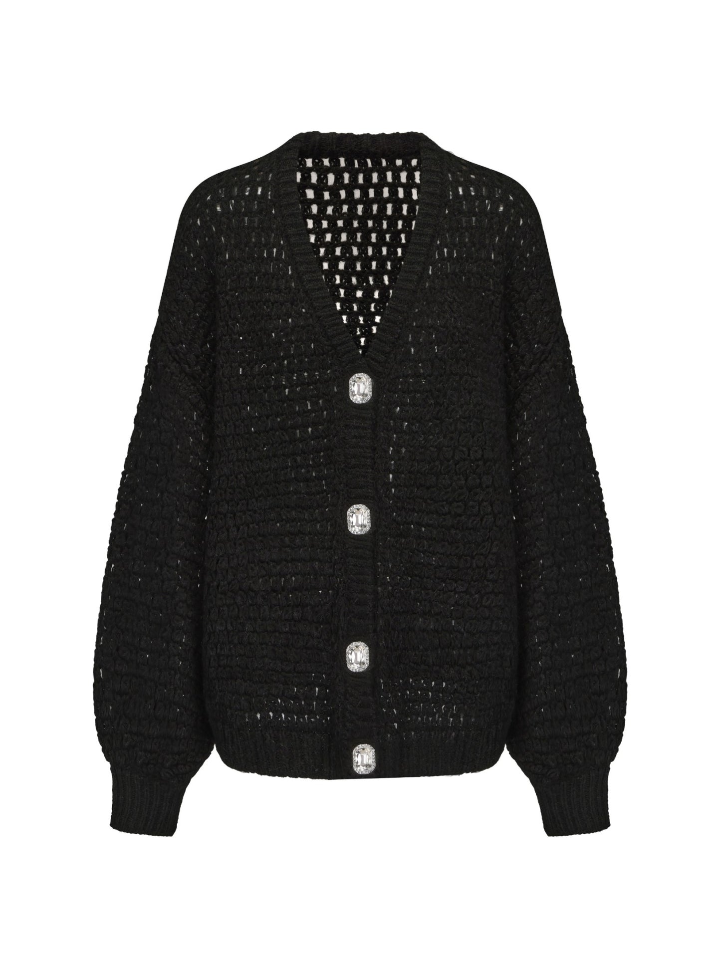 Nana Jacqueline Alexis Cardigan + Scarf Set: Black Knit Set for Luxury Leisure Black