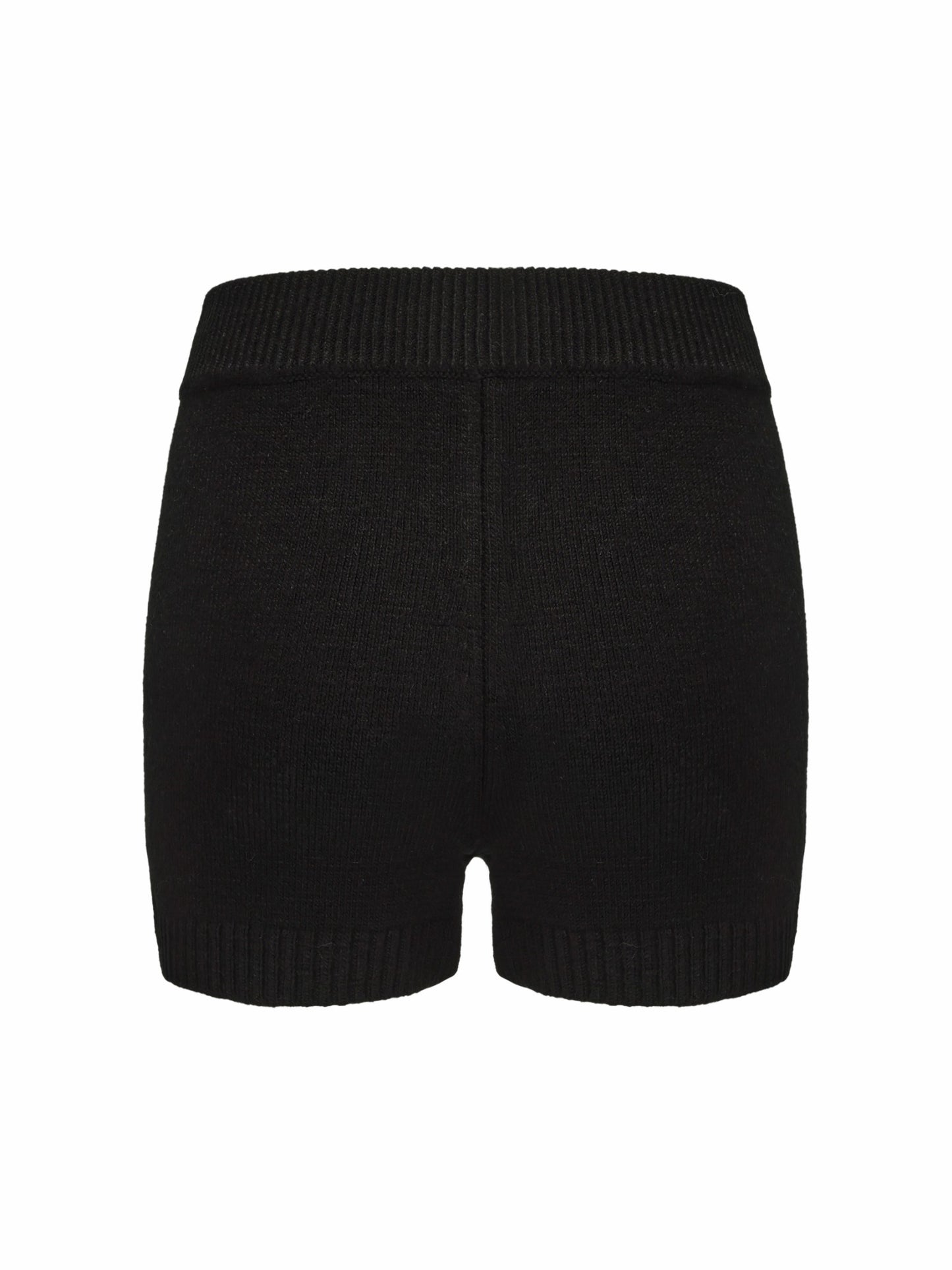 Nana Jacqueline Alexis Shorts: Black Knit Shorts for Resort Outfit Black