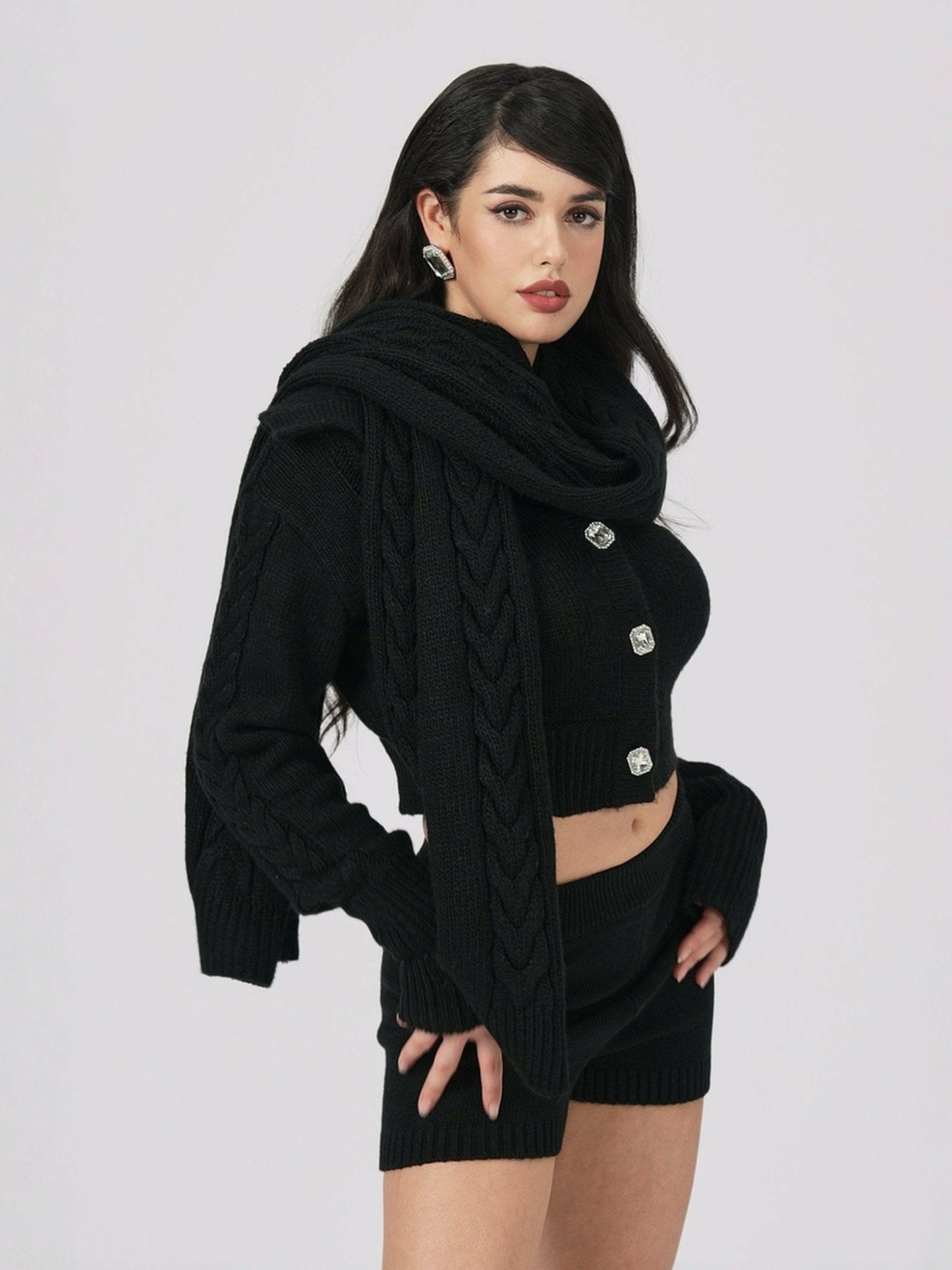 Nana Jacqueline Alexis Shorts: Black Knit Shorts for Resort Outfit Black