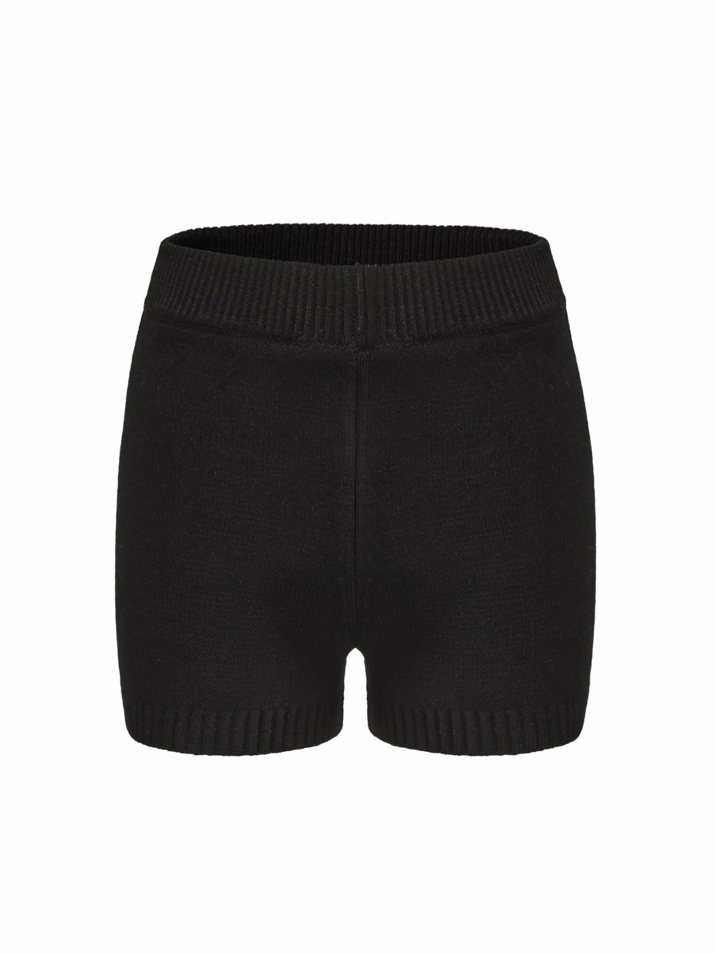 Nana Jacqueline Alexis Shorts: Black Knit Shorts for Resort Outfit Black
