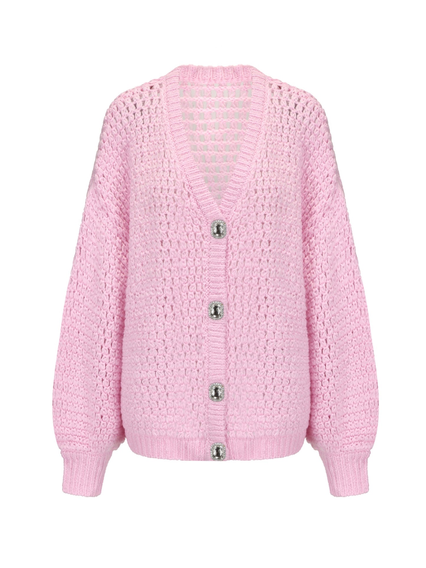 Nana Jacqueline Alexis Cardigan + Scarf Set: Pink Knit Set for Resort Brunch Pink