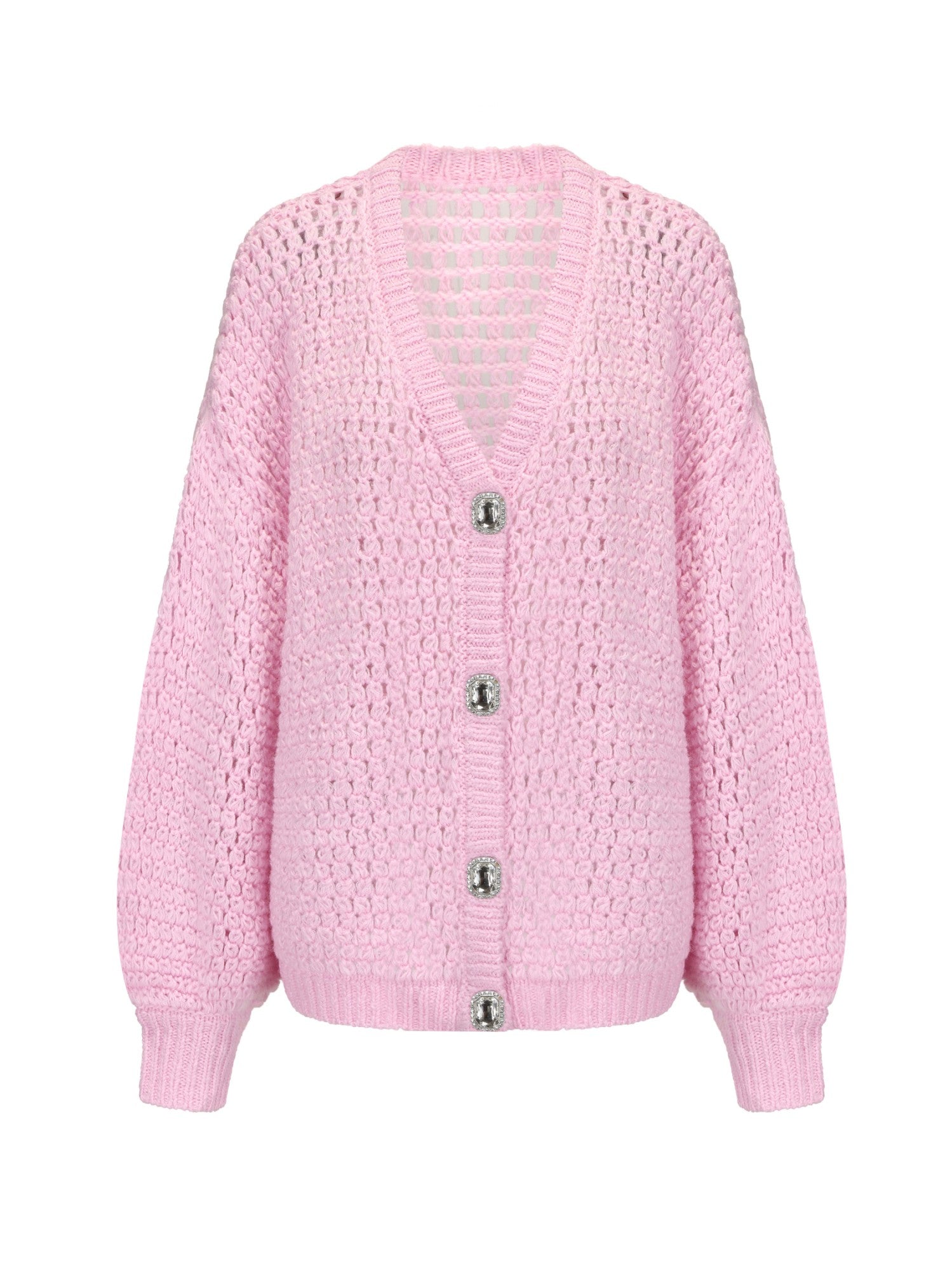 Nana Jacqueline Alexis Cardigan + Scarf Set: Pink Knit Set for Resort Brunch Pink