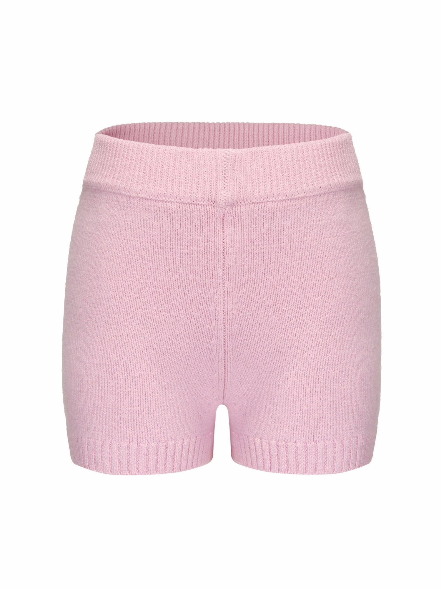 Nana Jacqueline Alexis Shorts: Pink Knit Shorts for Resort Brunch Pink