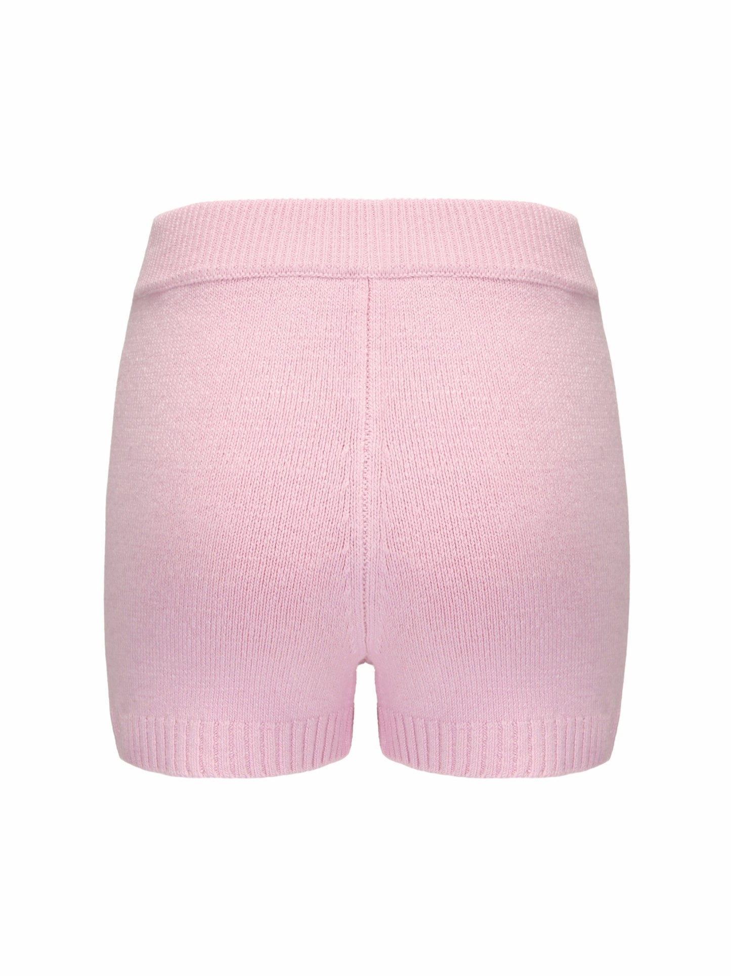 Nana Jacqueline Alexis Shorts: Pink Knit Shorts for Resort Brunch Pink