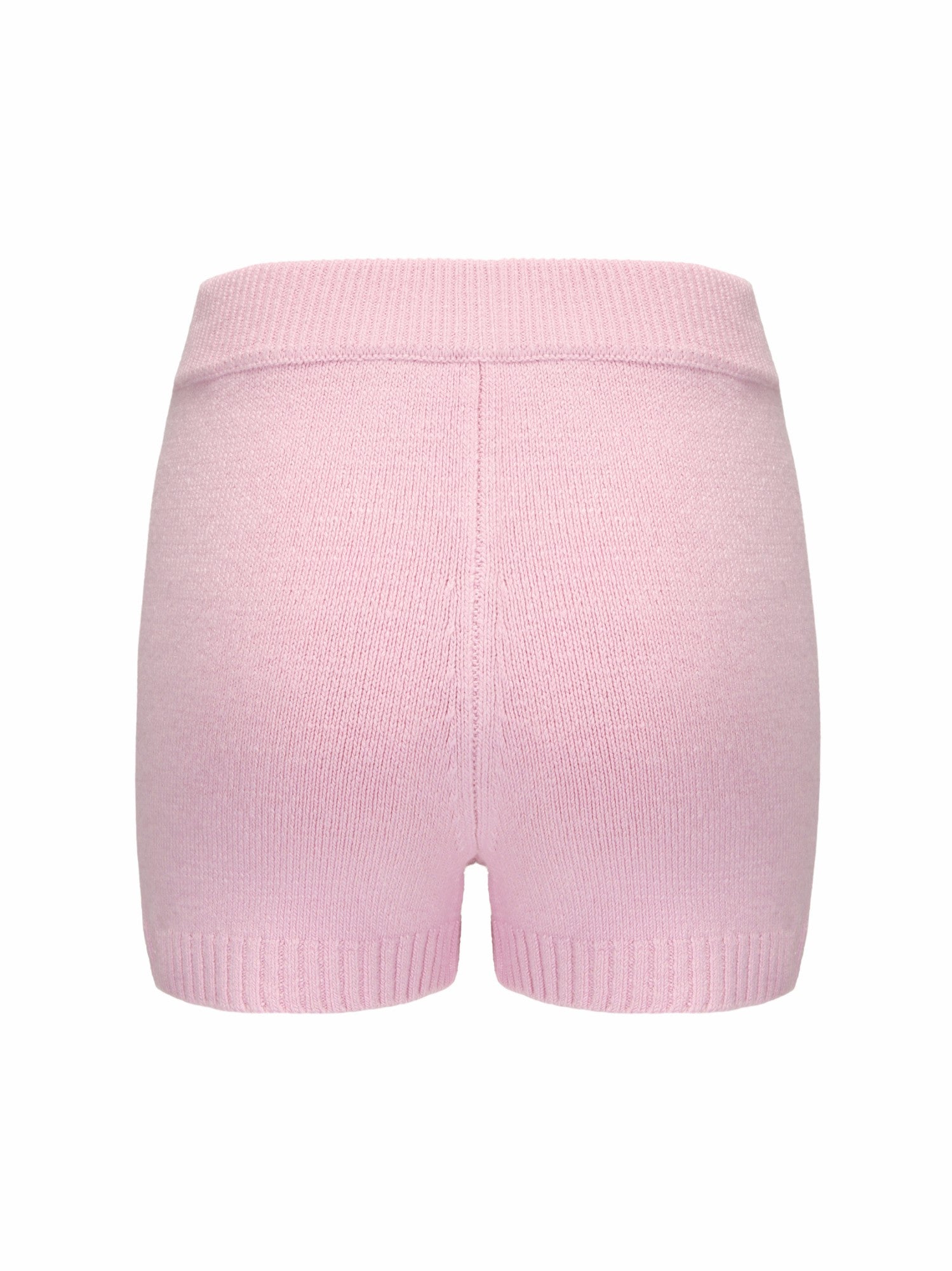 Nana Jacqueline Alexis Shorts: Pink Knit Shorts for Resort Brunch Pink