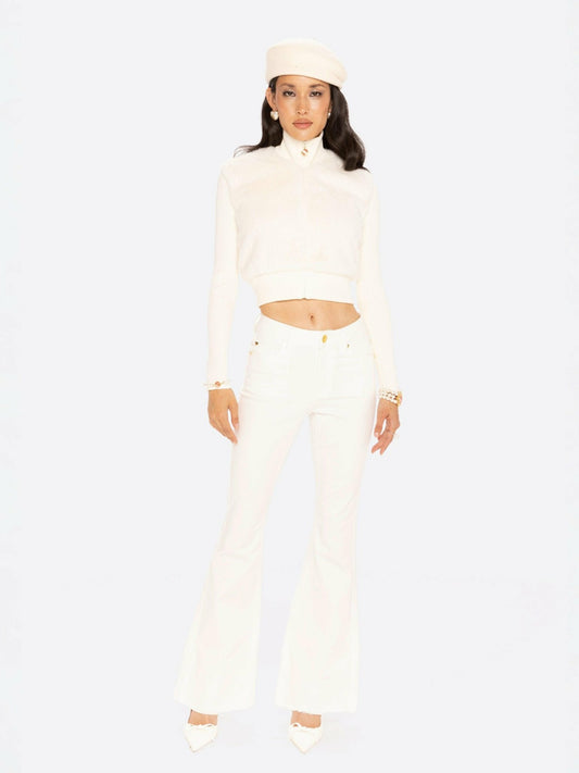 Nana Jacqueline Hailey Knit Jacket: White Knit Jacket for Resort Brunch White
