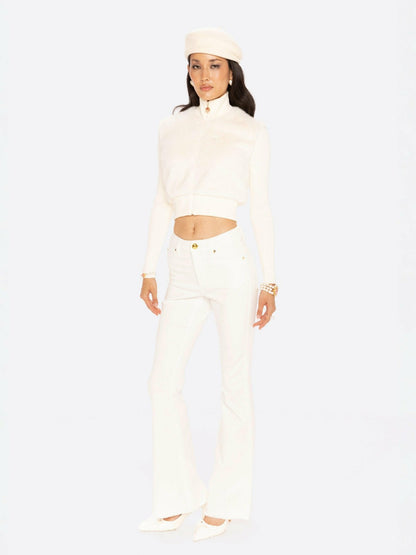 Nana Jacqueline Hailey Knit Jacket: White Knit Jacket for Resort Brunch White