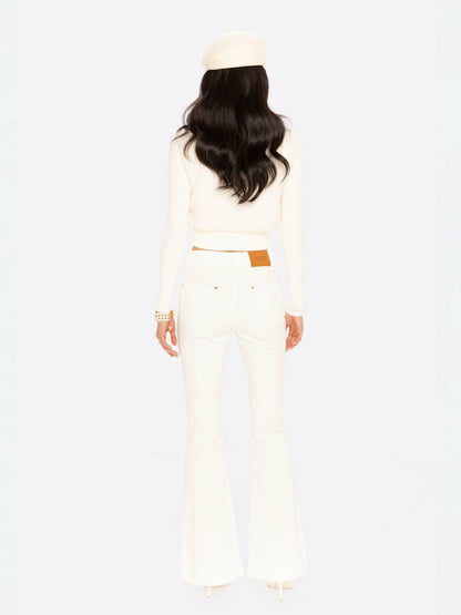 Nana Jacqueline Hailey Knit Jacket: White Knit Jacket for Resort Brunch White