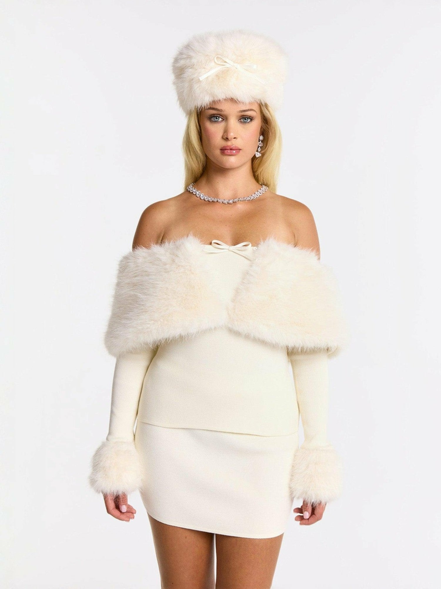 Nana Jacqueline Nadine Skirt: White Mini Skirt for Engagement Party White