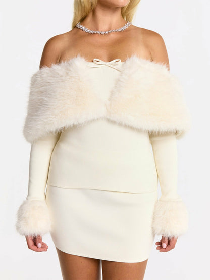 Nana Jacqueline Nadine Skirt: White Mini Skirt for Engagement Party White