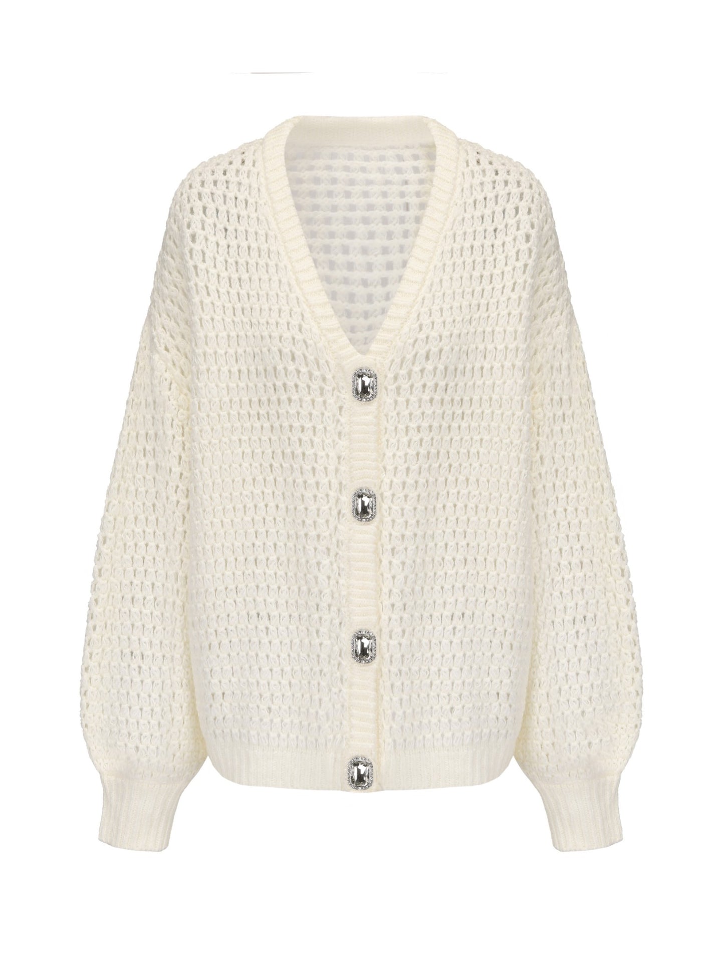 Nana Jacqueline Alexis Cardigan + Scarf Set: White Knit Set for Resort Brunch White