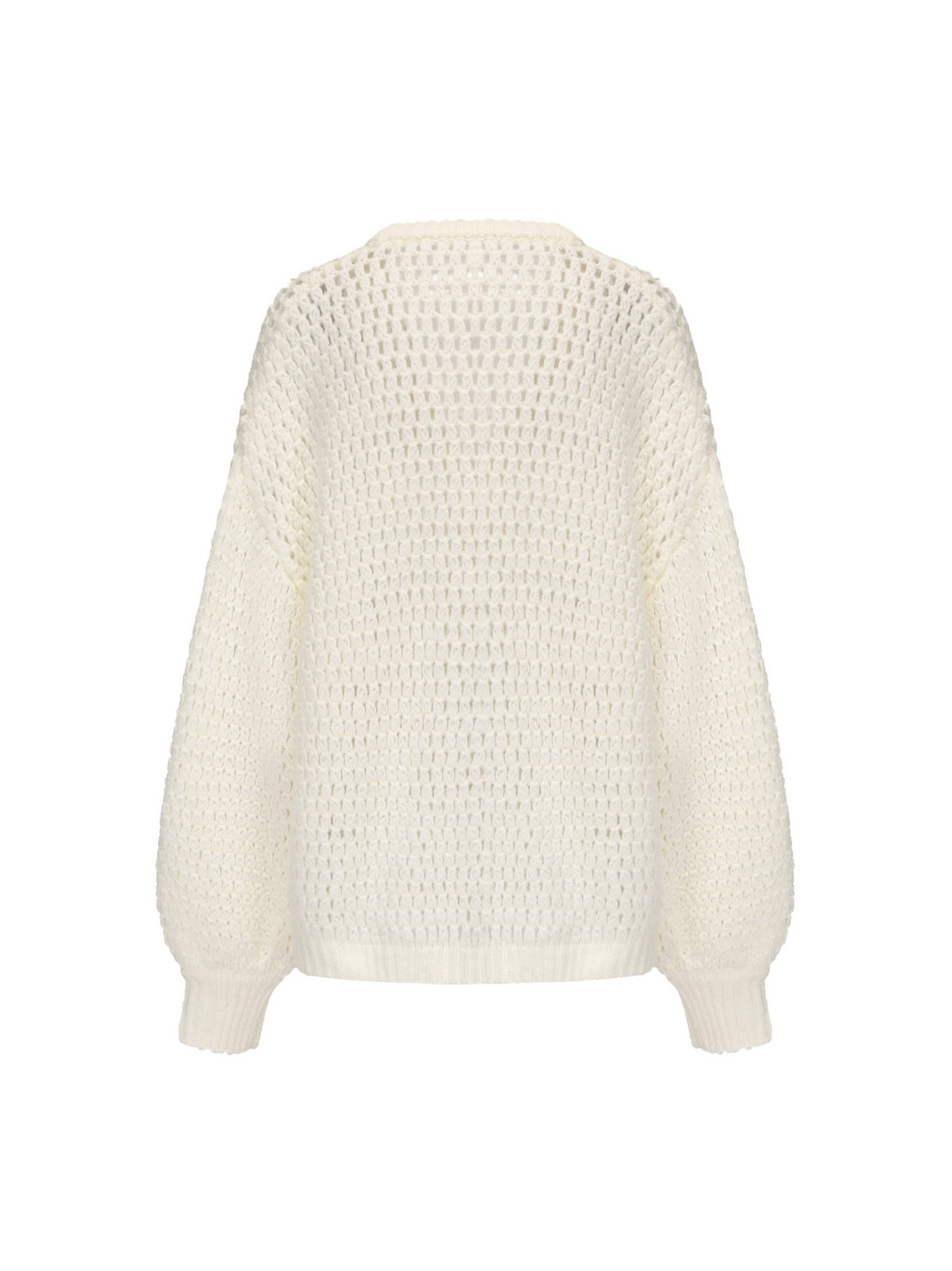 Nana Jacqueline Alexis Cardigan + Scarf Set: White Knit Set for Resort Brunch White