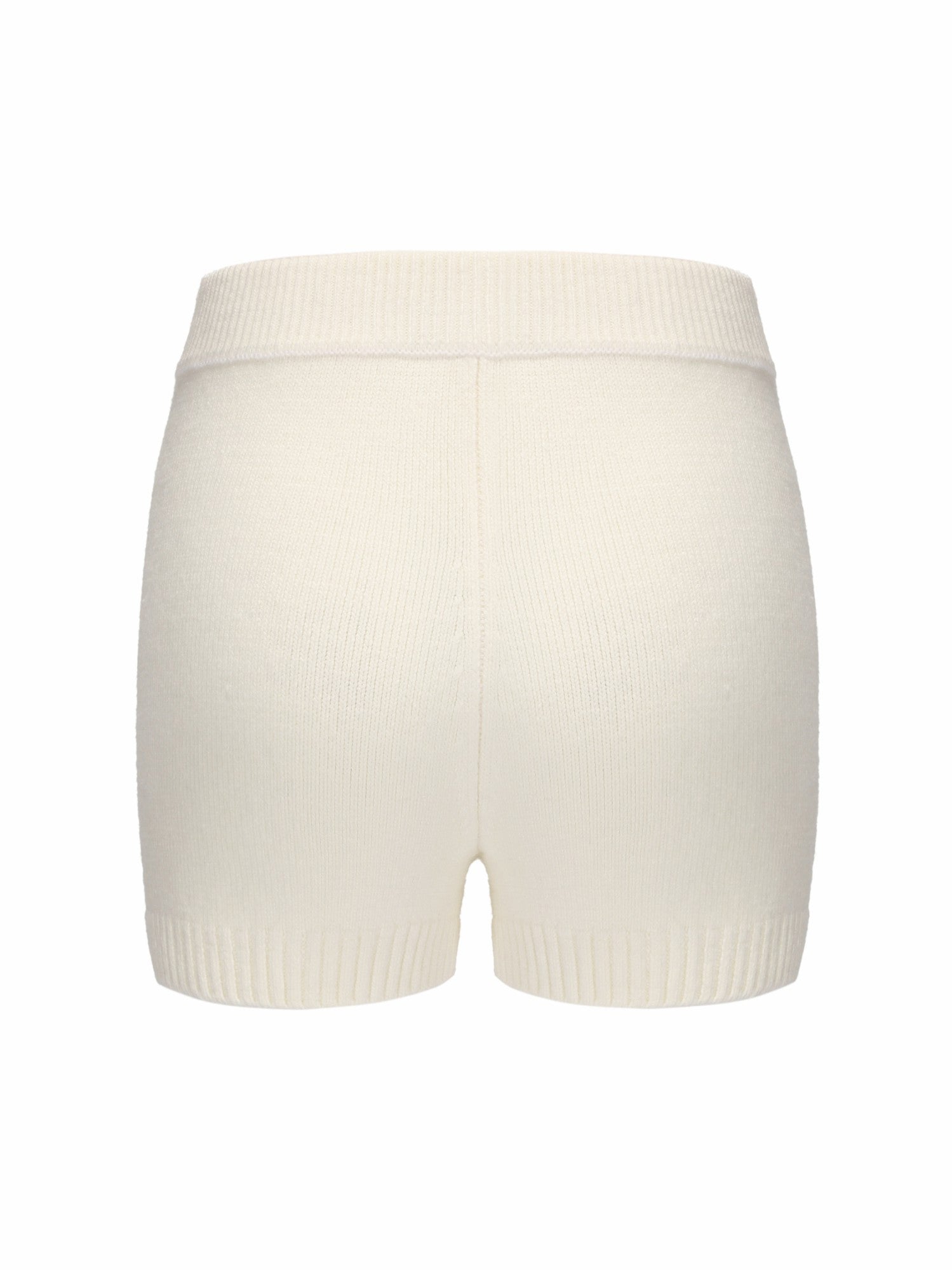 Nana Jacqueline Alexis Shorts: White Knit Shorts for Resort Brunch White