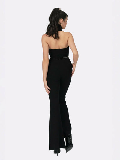 Nana Jacqueline Gwen Jumpsuit: Black Jumpsuit for Cocktail Party Black