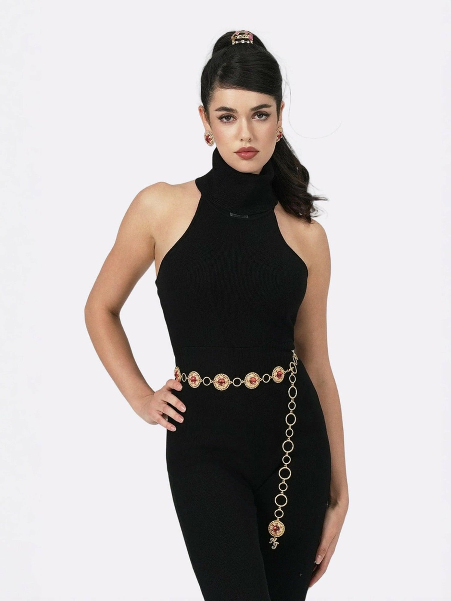Nana Jacqueline Gwen Jumpsuit: Black Jumpsuit for Cocktail Party Black