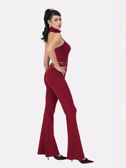 Nana Jacqueline Gwen Jumpsuit: Red Jumpsuit for Cocktail Party Red
