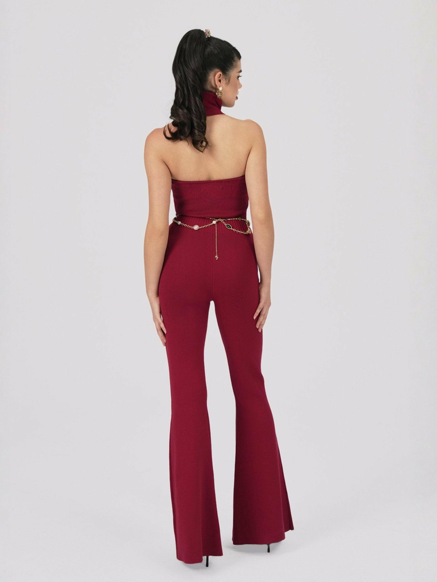 Nana Jacqueline Gwen Jumpsuit: Red Jumpsuit for Cocktail Party Red