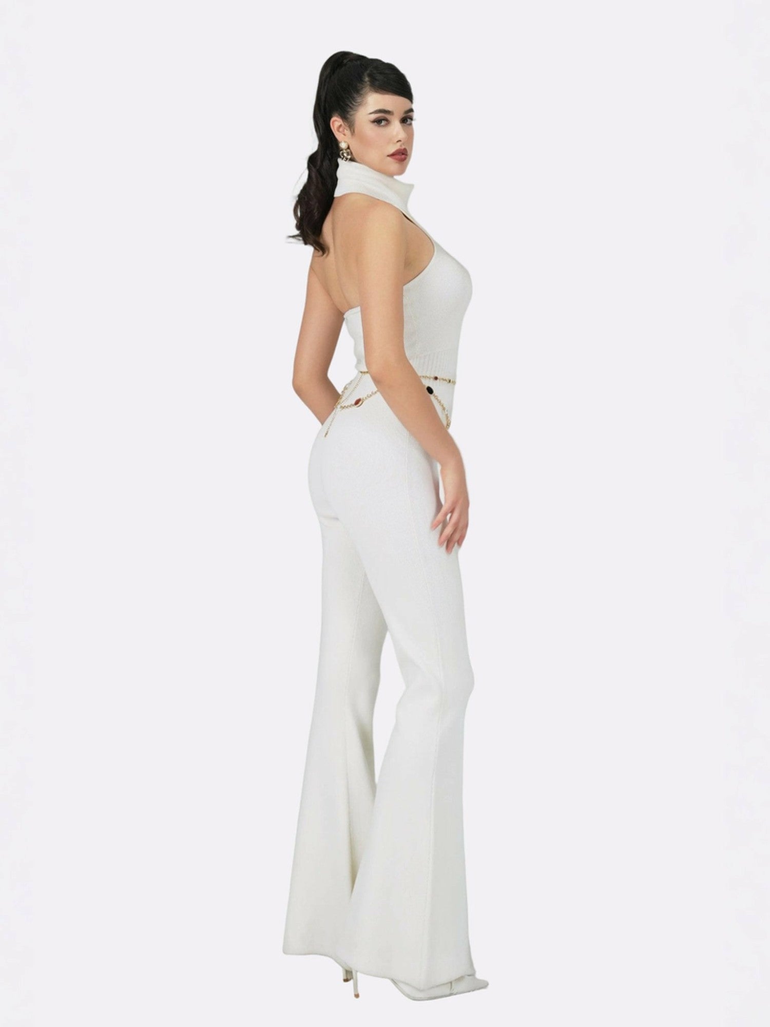 Nana Jacqueline Gwen Jumpsuit: White Jumpsuit for Engagement Party White