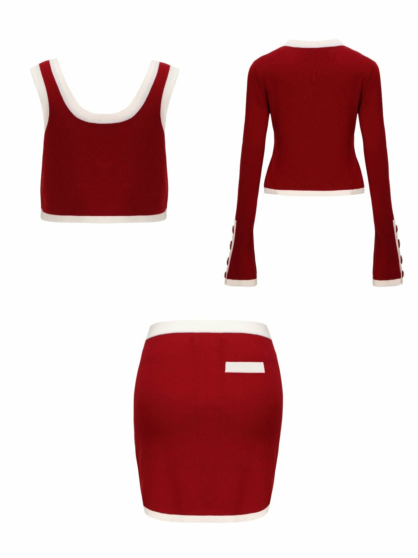 Nana Jacqueline Matilda Knit Set: Red Knit Set for Girls' Night Out Red