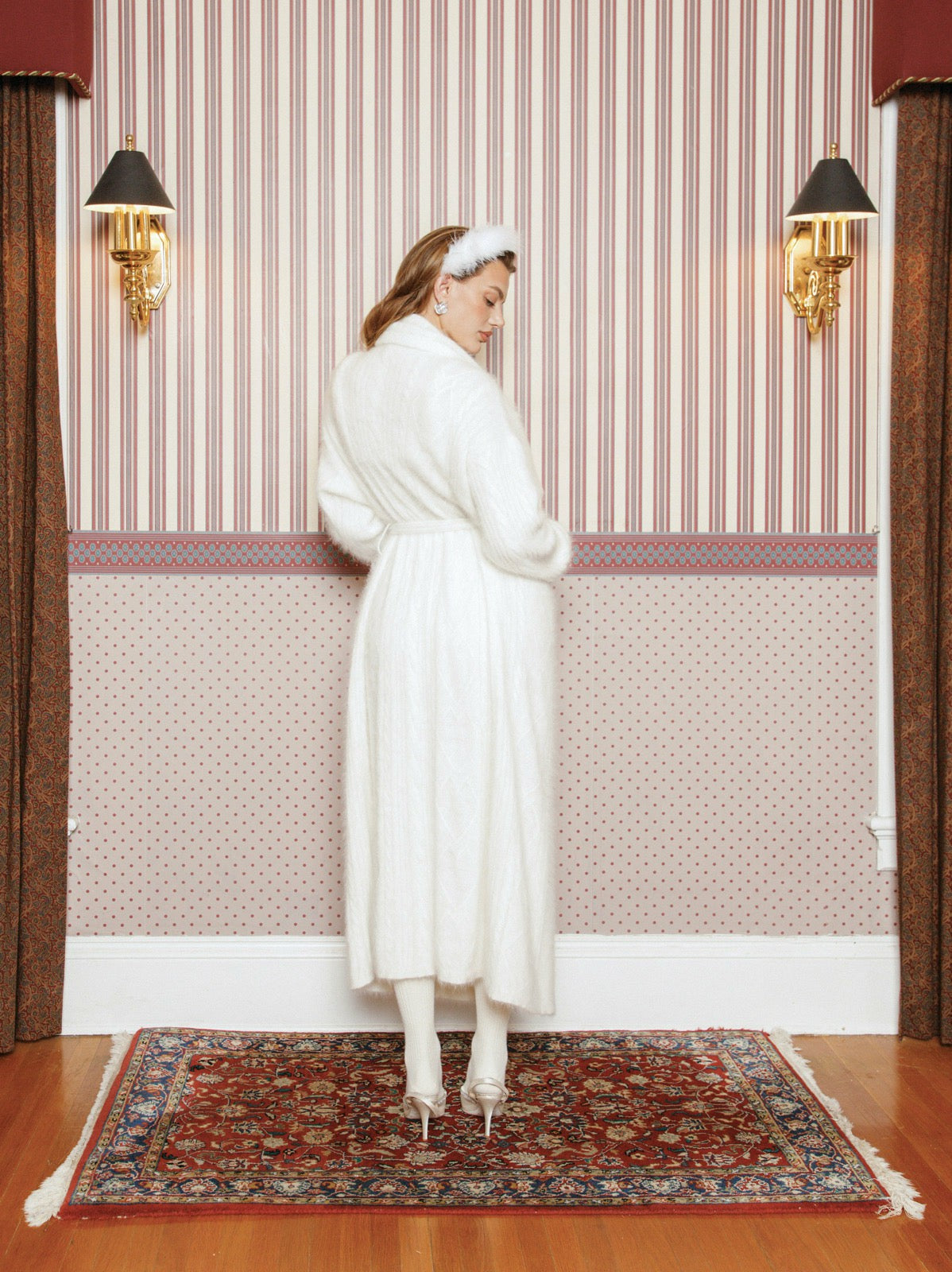 Nana Jacqueline Bianca Knit Cardigan: White Knit Cardigan for Resort Outfit White